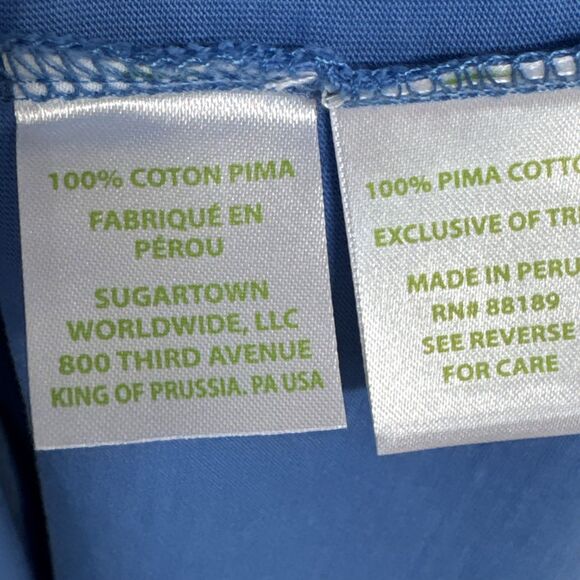 Lilly Pulitzer Brewster Short Sleeve Dress Size L Blue Pima Cotton - Picture 7 of 11